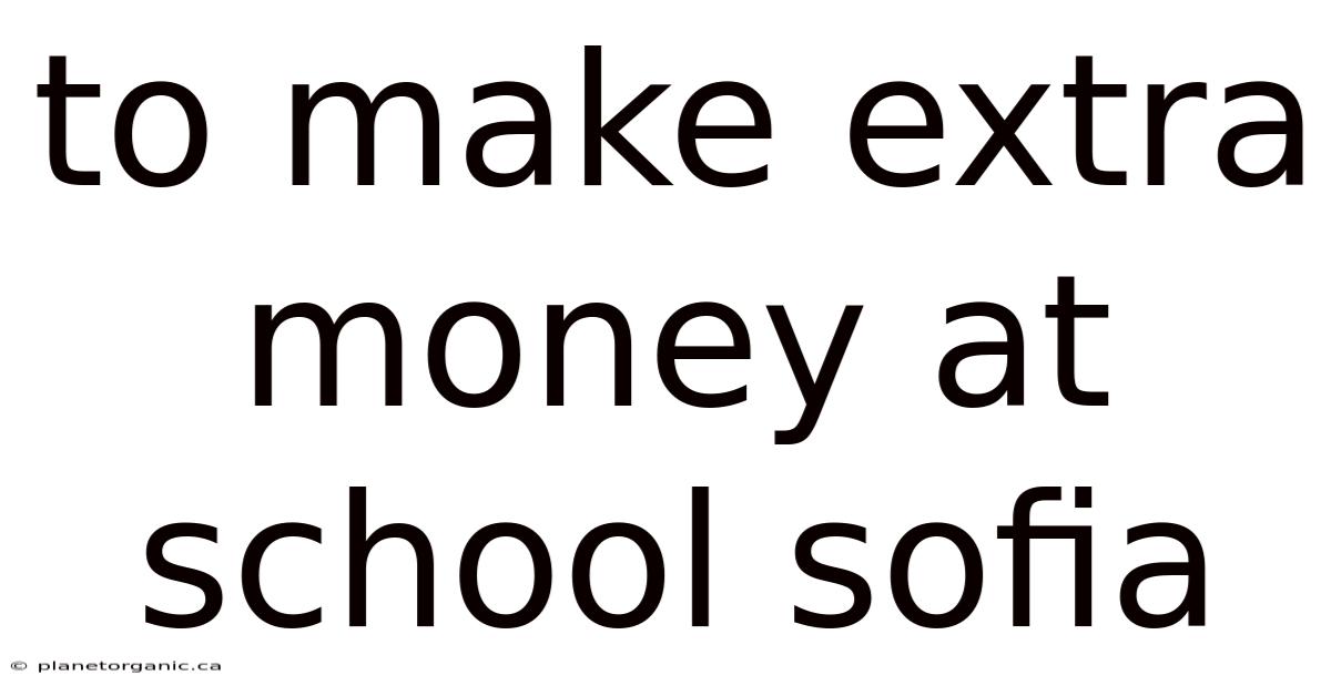 To Make Extra Money At School Sofia