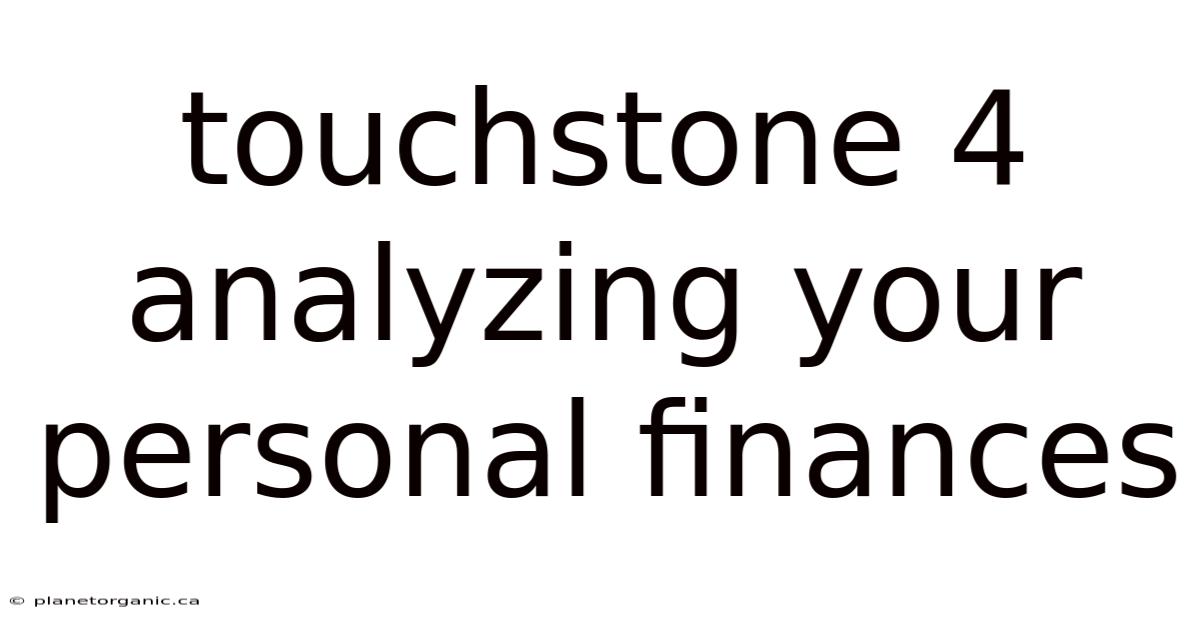 Touchstone 4 Analyzing Your Personal Finances