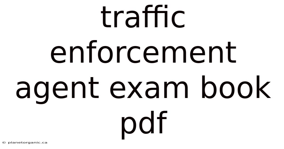 Traffic Enforcement Agent Exam Book Pdf