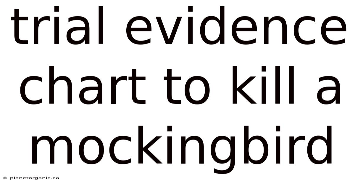 Trial Evidence Chart To Kill A Mockingbird