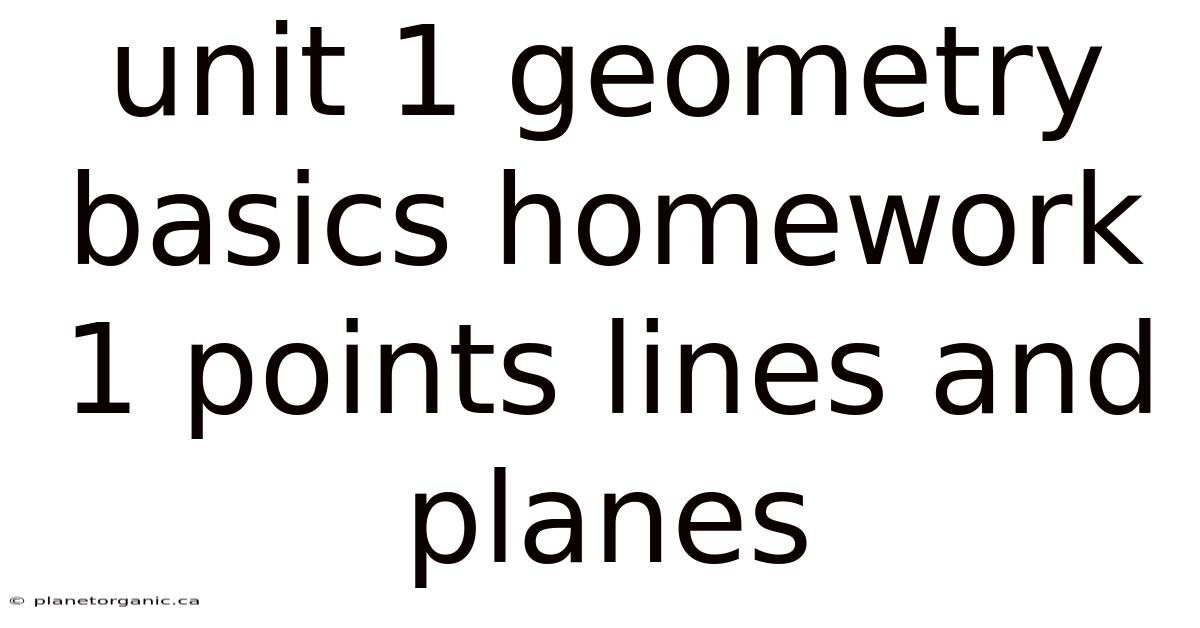 Unit 1 Geometry Basics Homework 1 Points Lines And Planes