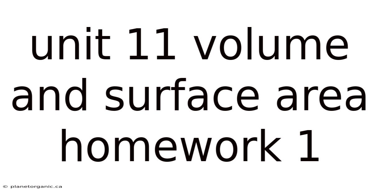Unit 11 Volume And Surface Area Homework 1