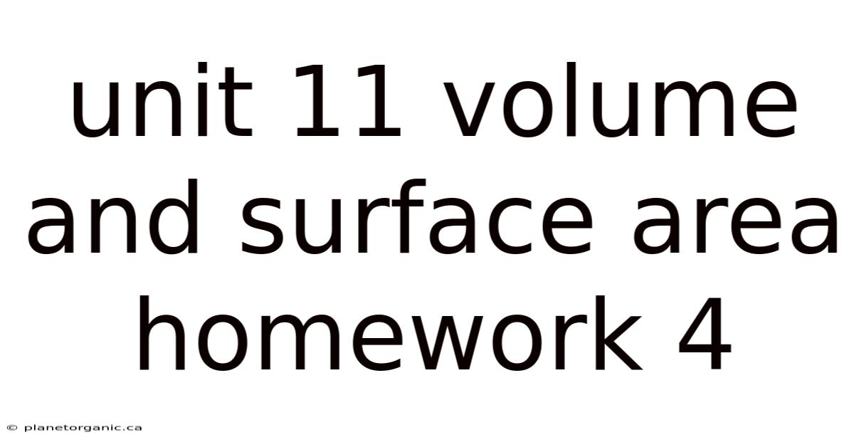 Unit 11 Volume And Surface Area Homework 4