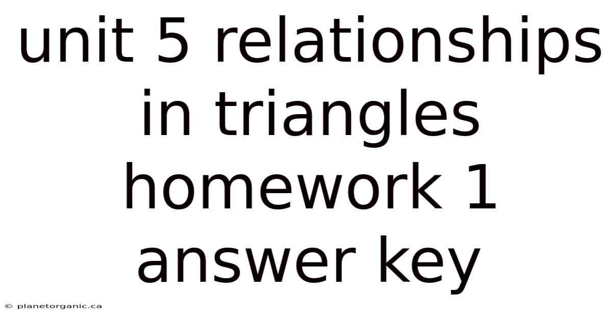 Unit 5 Relationships In Triangles Homework 1 Answer Key