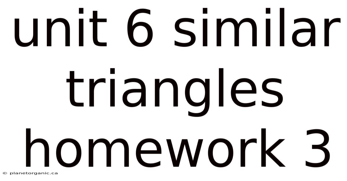 Unit 6 Similar Triangles Homework 3