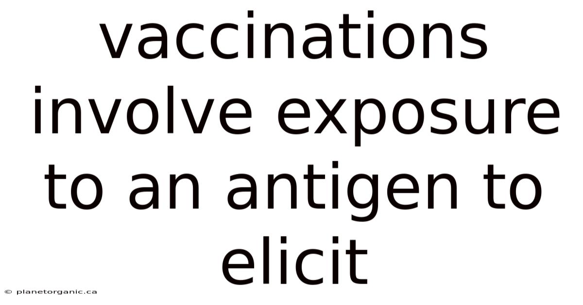 Vaccinations Involve Exposure To An Antigen To Elicit
