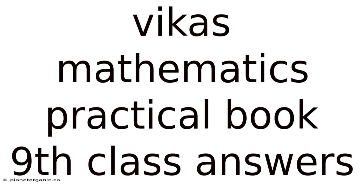 Vikas Mathematics Practical Book 9th Class Answers
