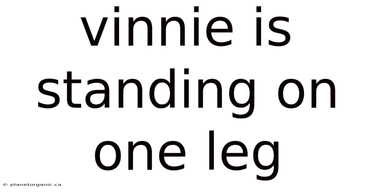 Vinnie Is Standing On One Leg