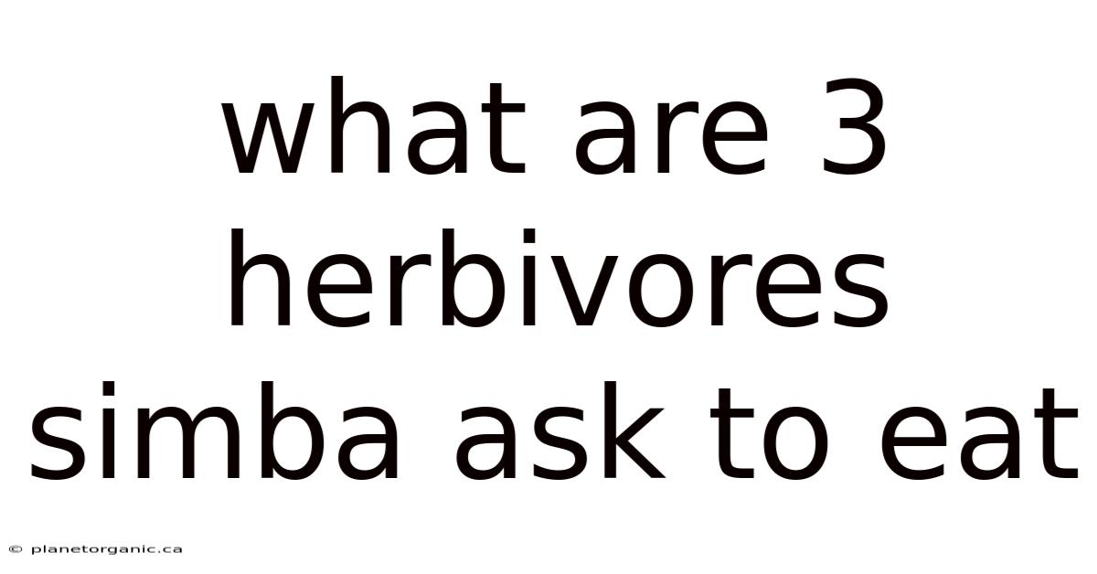 What Are 3 Herbivores Simba Ask To Eat