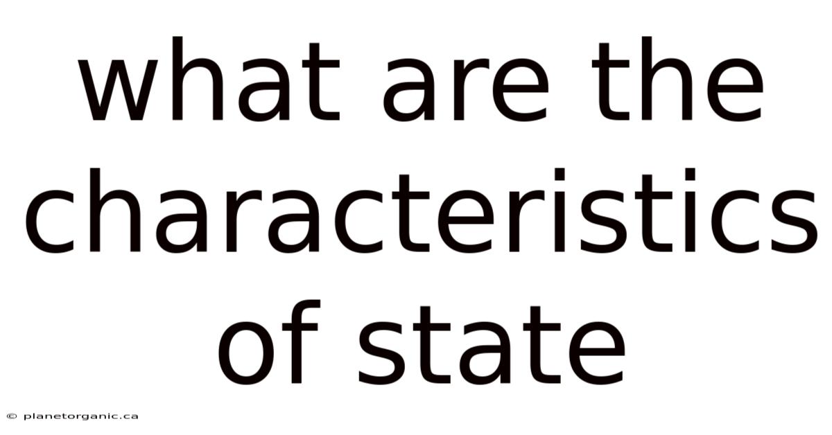 What Are The Characteristics Of State
