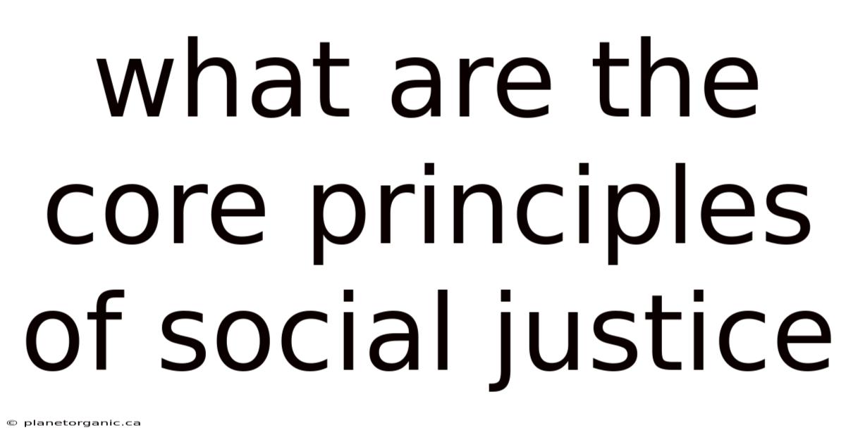What Are The Core Principles Of Social Justice