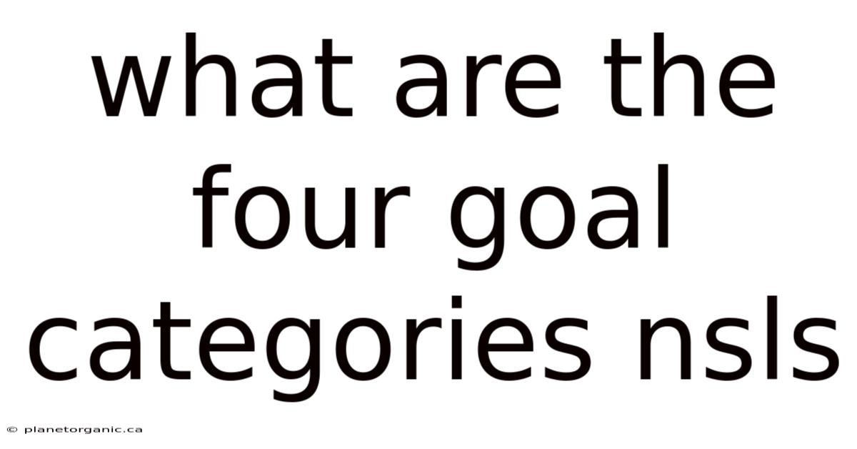 What Are The Four Goal Categories Nsls