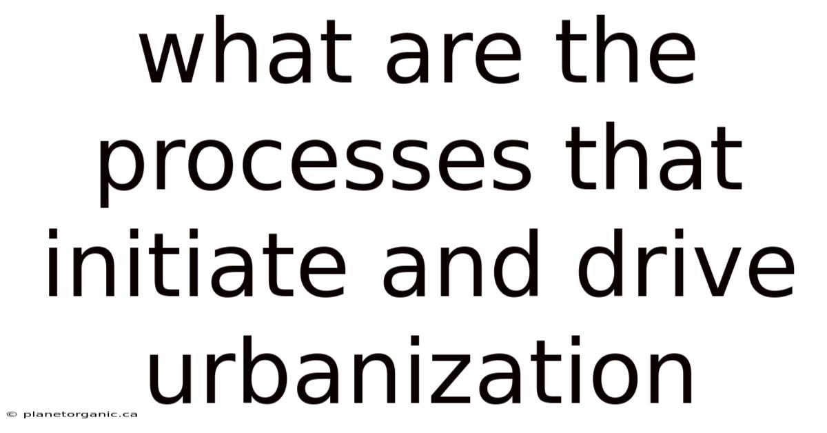 What Are The Processes That Initiate And Drive Urbanization