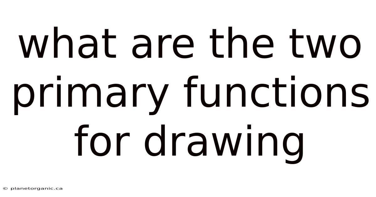 What Are The Two Primary Functions For Drawing