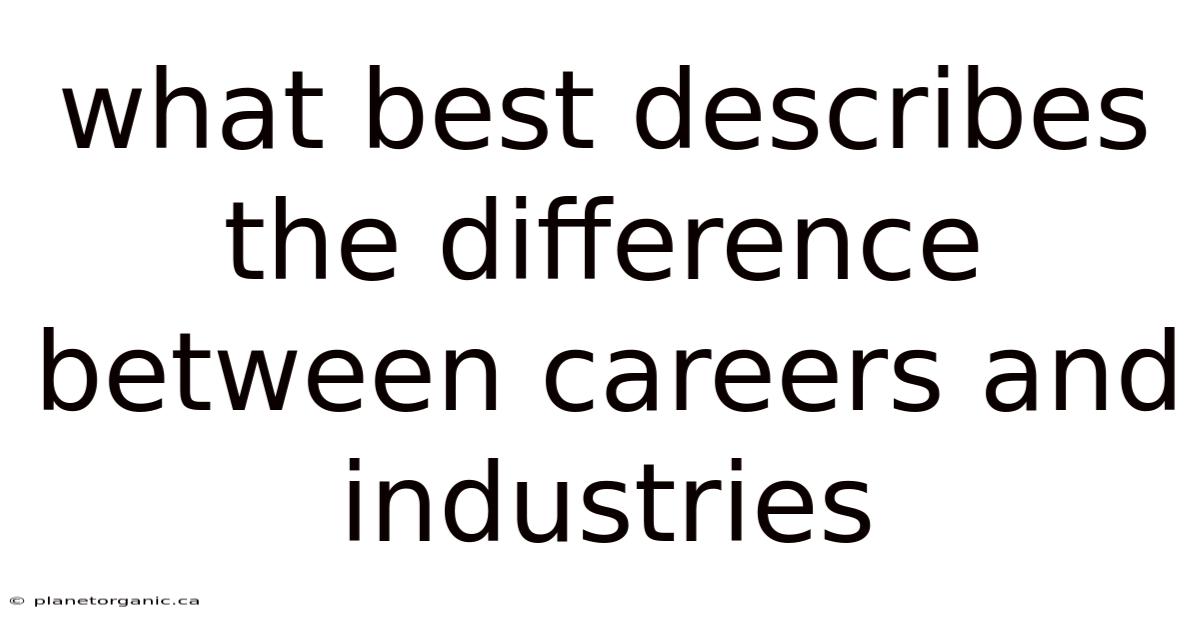 What Best Describes The Difference Between Careers And Industries