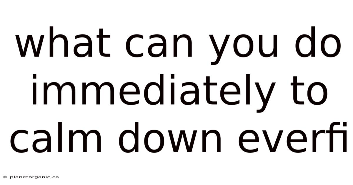 What Can You Do Immediately To Calm Down Everfi