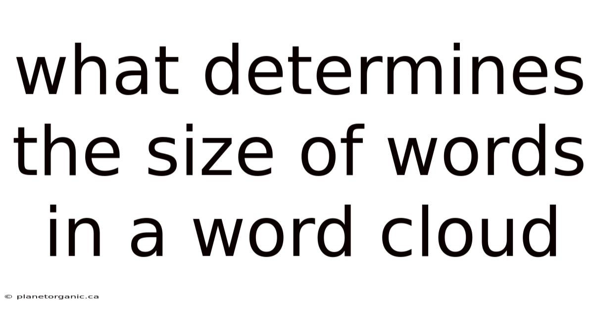 What Determines The Size Of Words In A Word Cloud