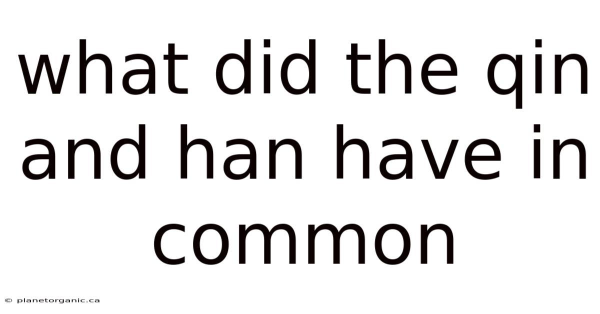 What Did The Qin And Han Have In Common