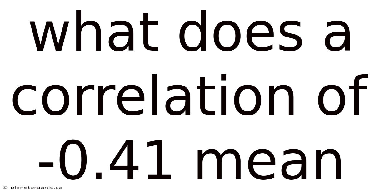 What Does A Correlation Of -0.41 Mean