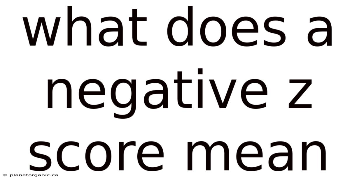 What Does A Negative Z Score Mean