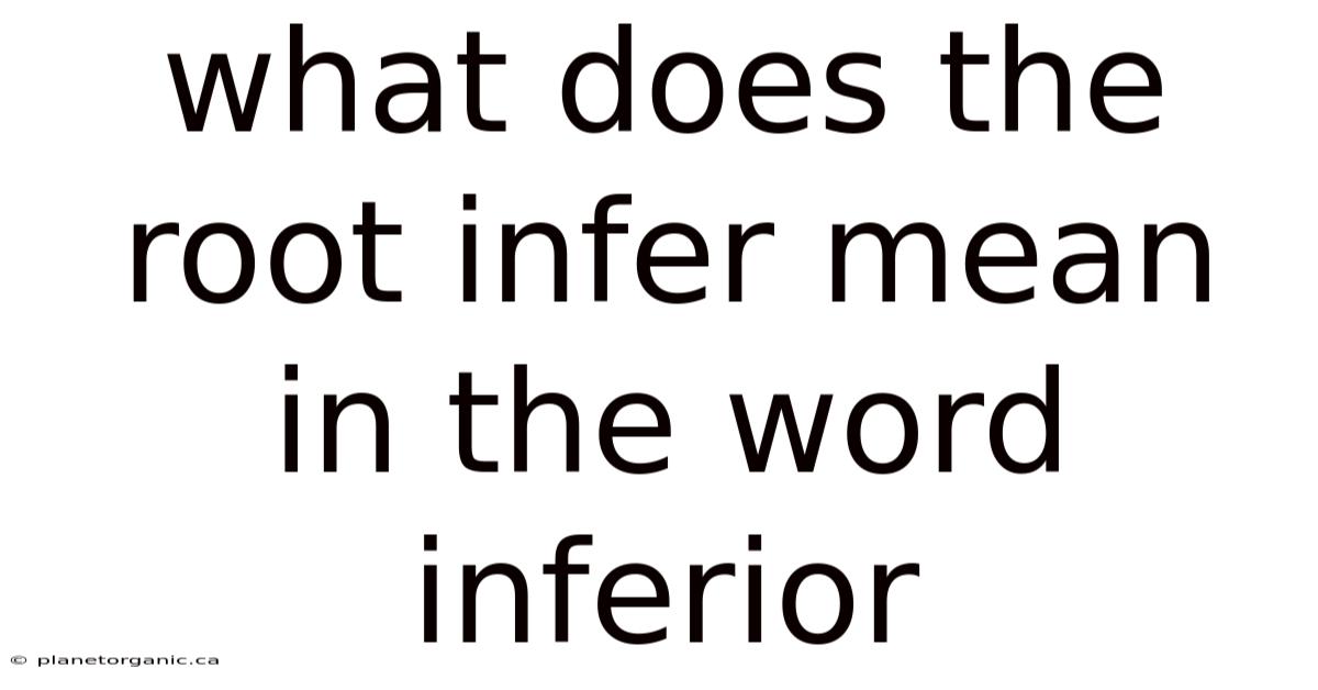 What Does The Root Infer Mean In The Word Inferior