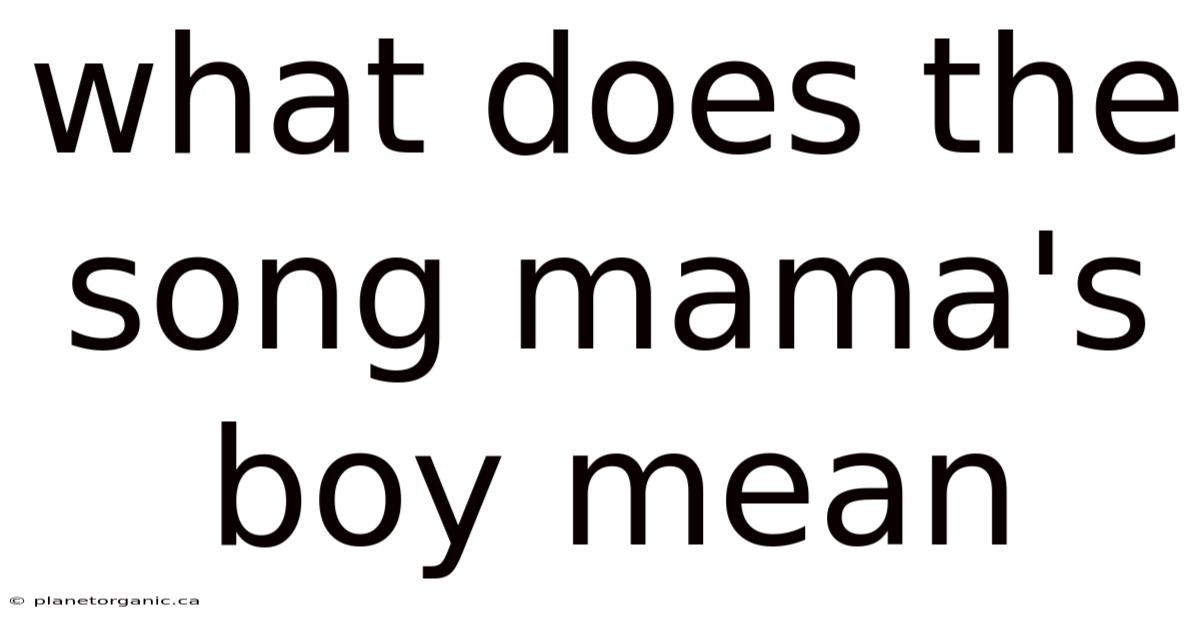 What Does The Song Mama's Boy Mean