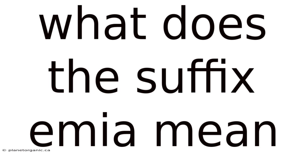 What Does The Suffix Emia Mean