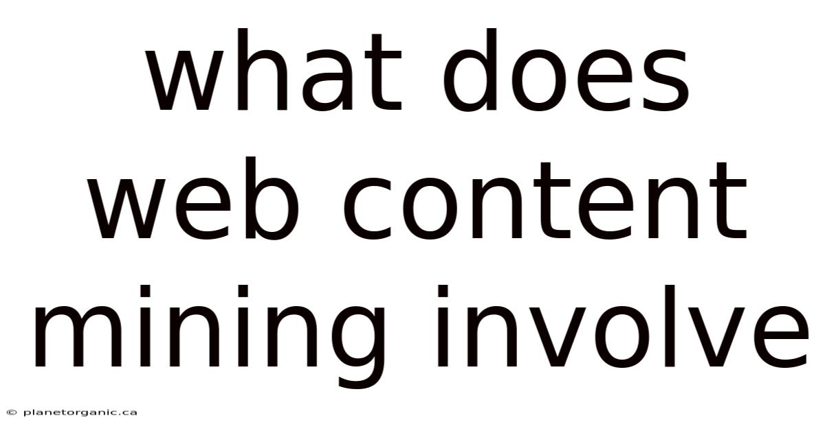 What Does Web Content Mining Involve