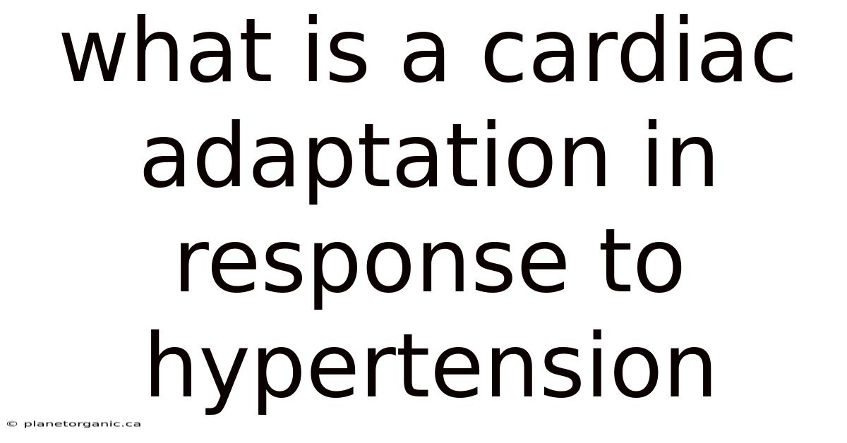 What Is A Cardiac Adaptation In Response To Hypertension