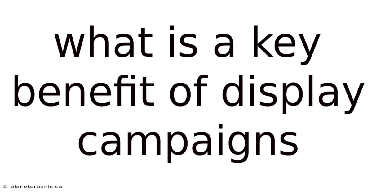 What Is A Key Benefit Of Display Campaigns