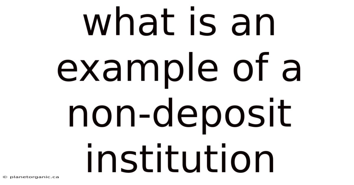What Is An Example Of A Non-deposit Institution