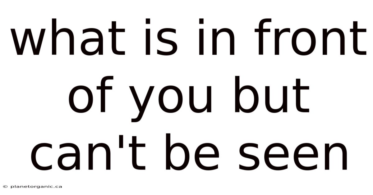 What Is In Front Of You But Can't Be Seen