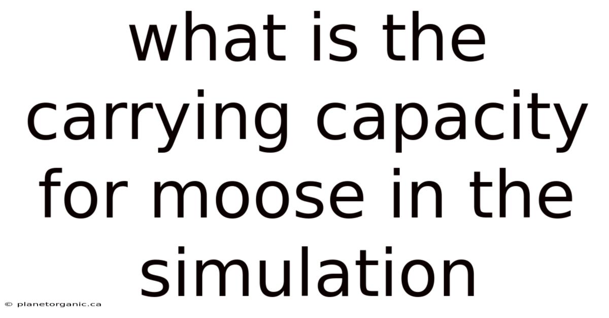 What Is The Carrying Capacity For Moose In The Simulation