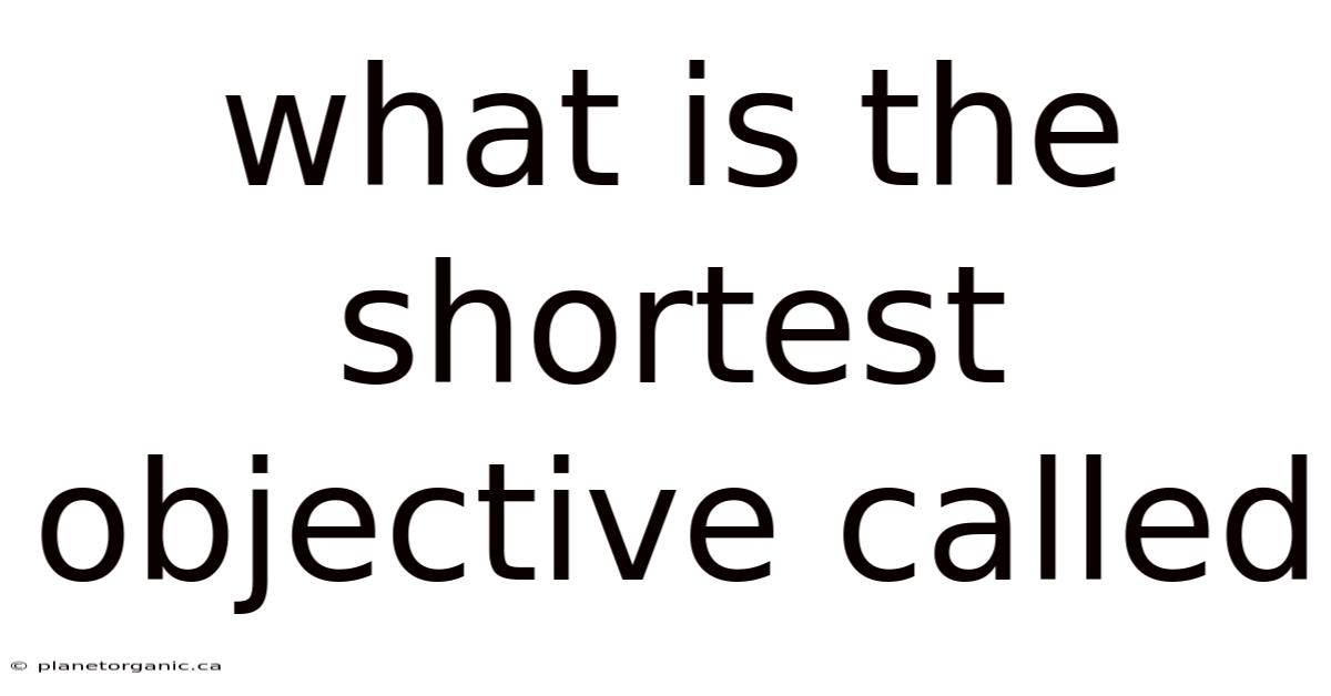 What Is The Shortest Objective Called