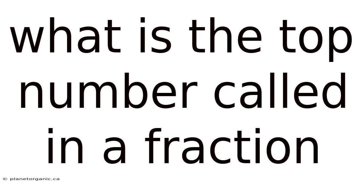 What Is The Top Number Called In A Fraction