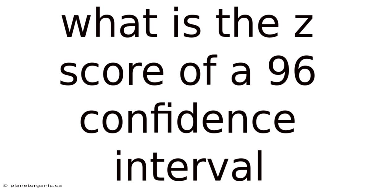 What Is The Z Score Of A 96 Confidence Interval