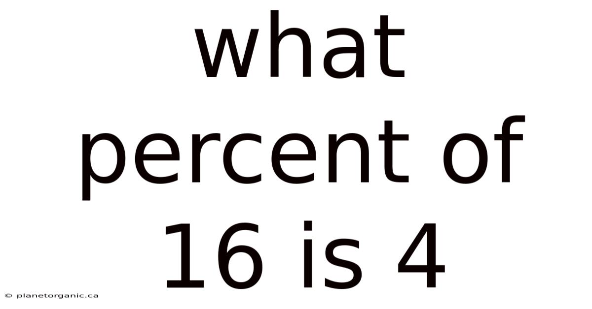 What Percent Of 16 Is 4