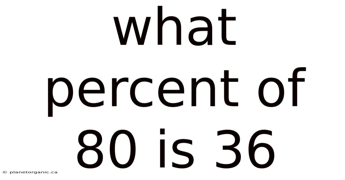 What Percent Of 80 Is 36