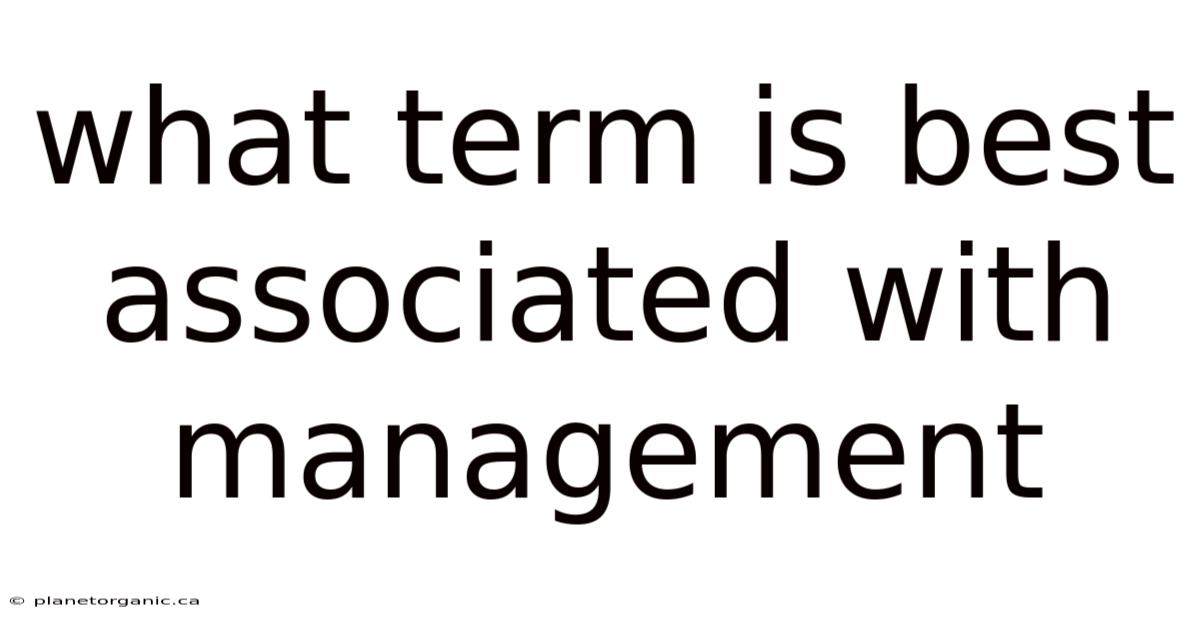 What Term Is Best Associated With Management