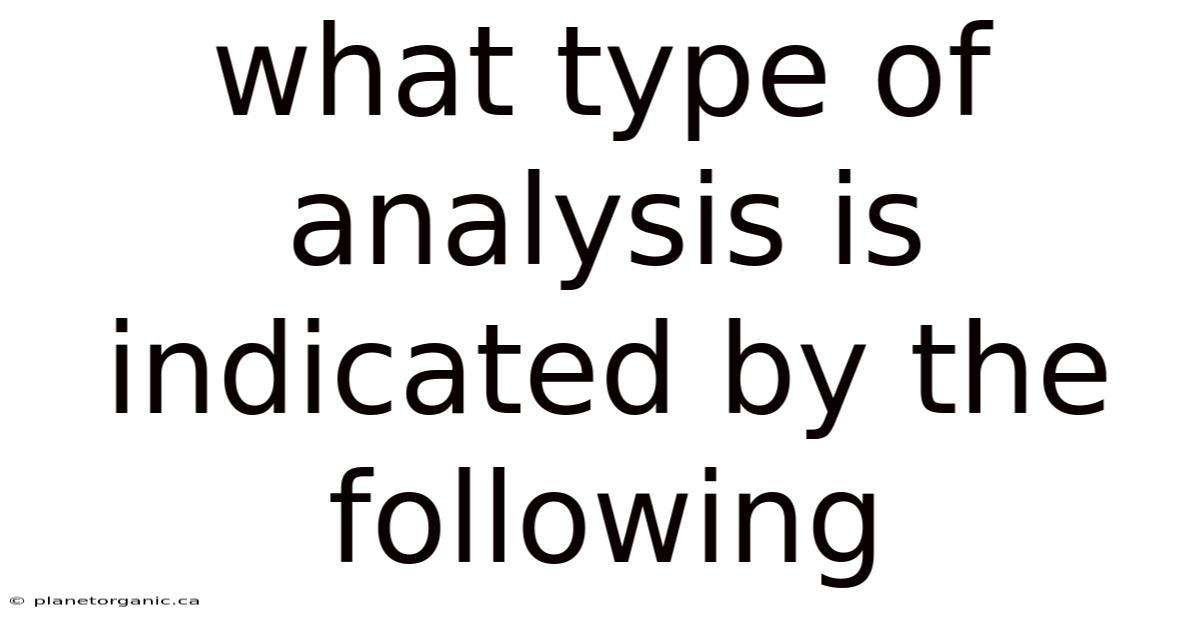 What Type Of Analysis Is Indicated By The Following