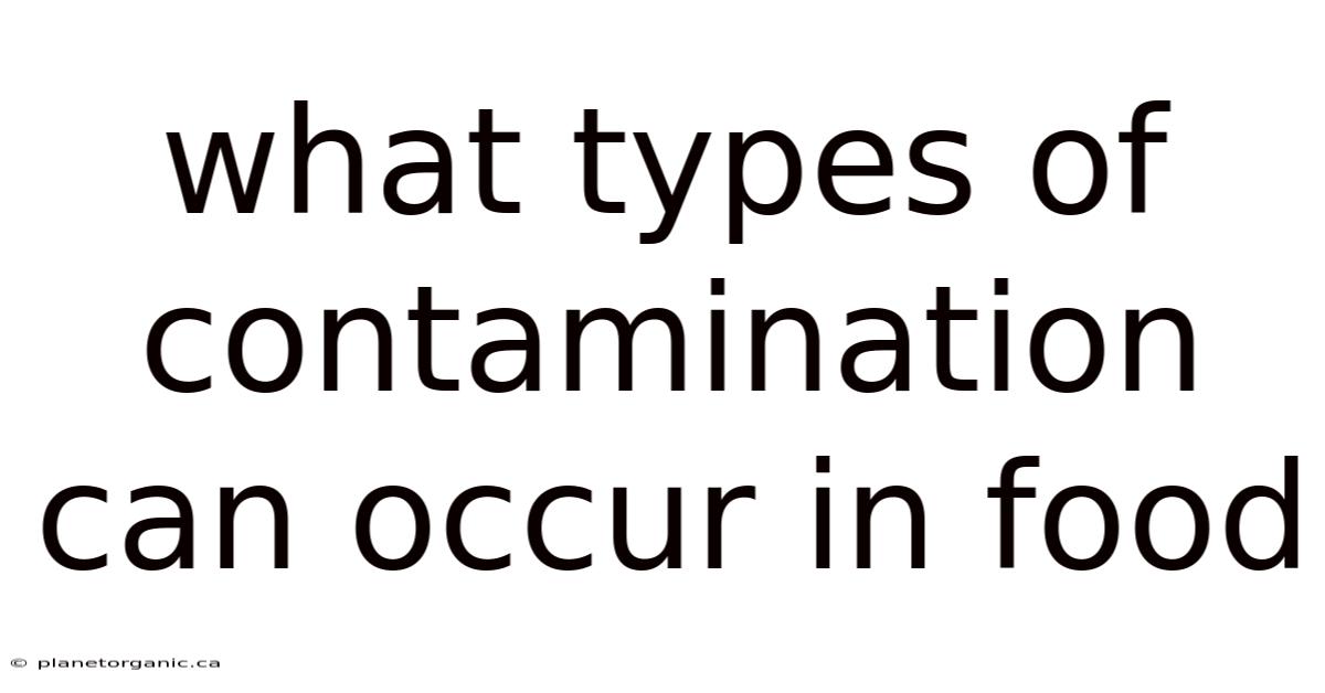 What Types Of Contamination Can Occur In Food