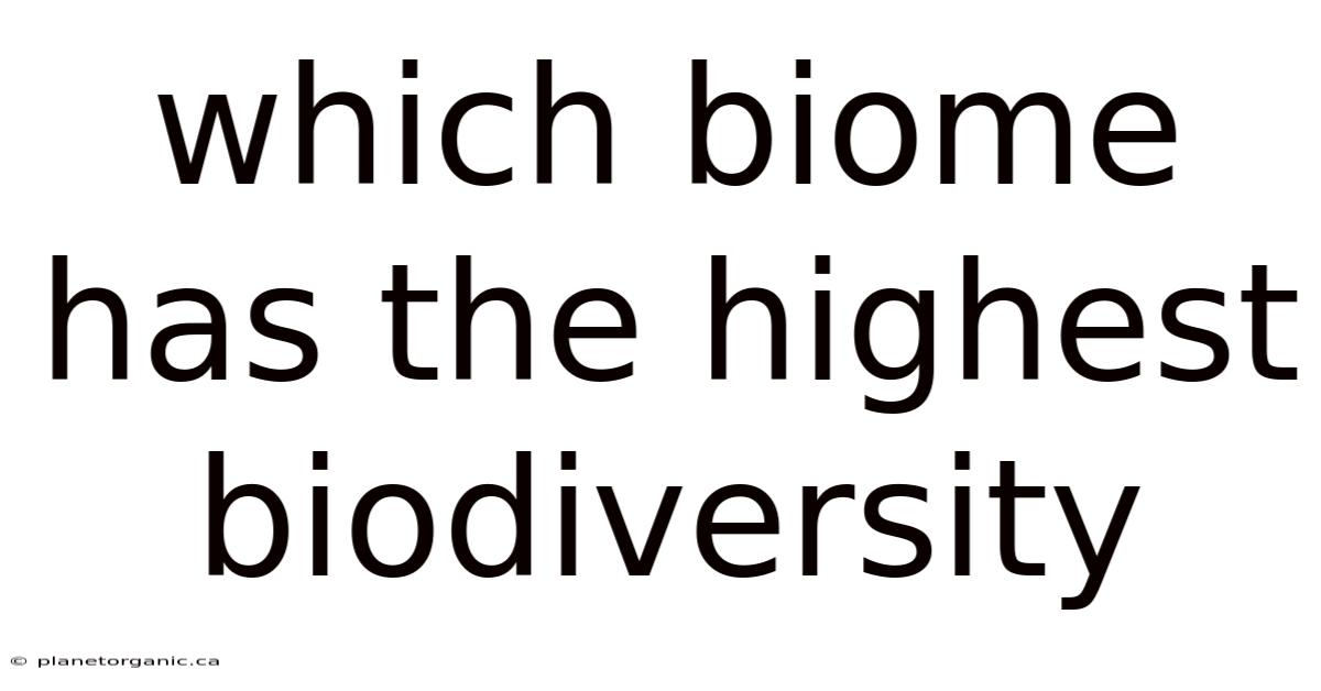 Which Biome Has The Highest Biodiversity