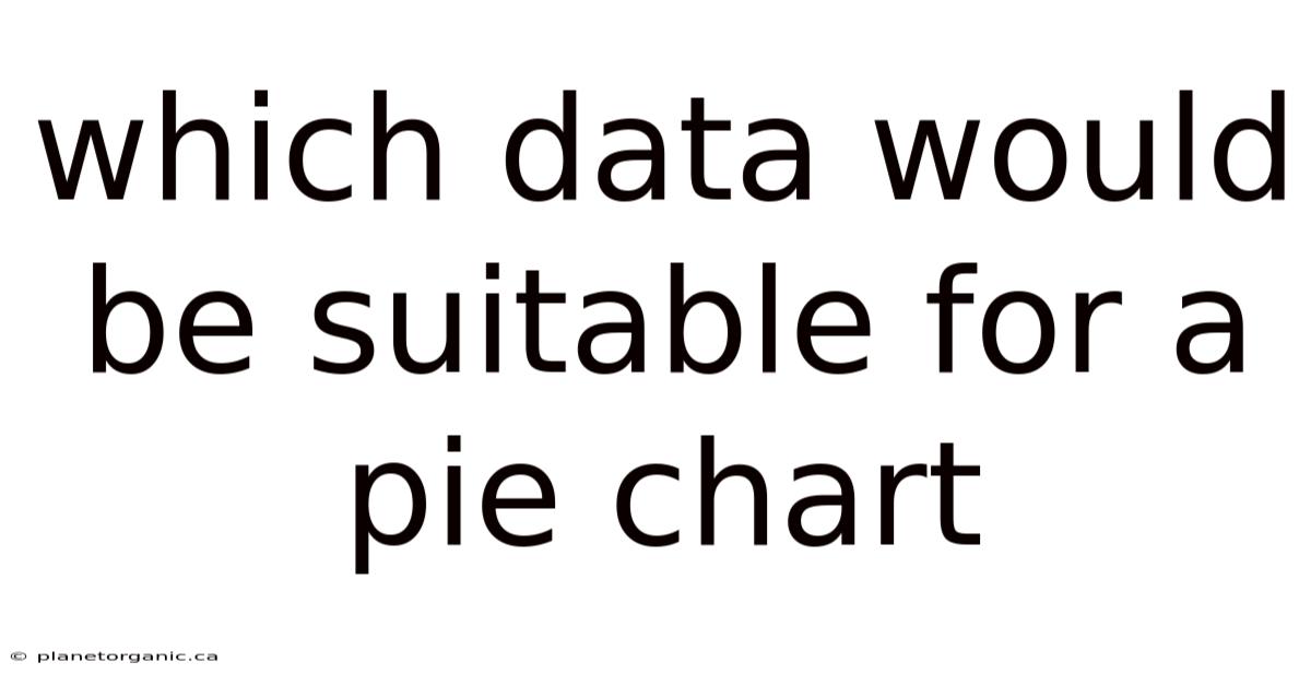 Which Data Would Be Suitable For A Pie Chart