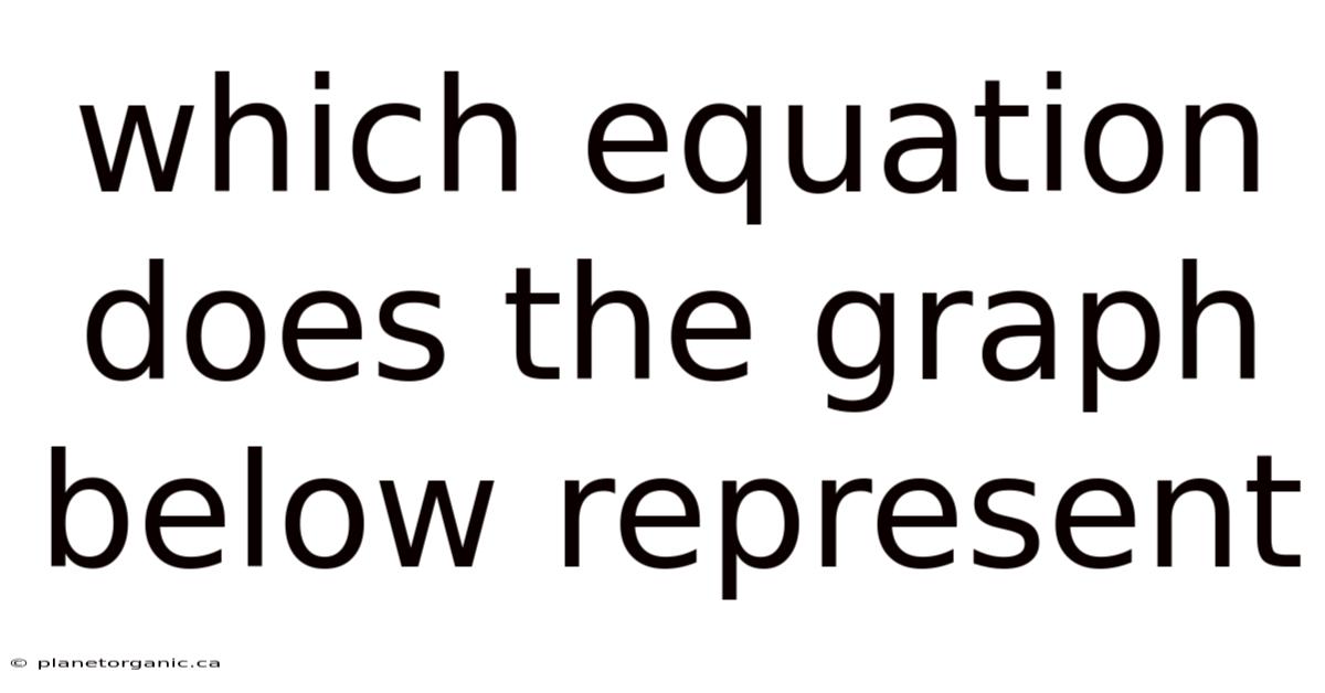 Which Equation Does The Graph Below Represent