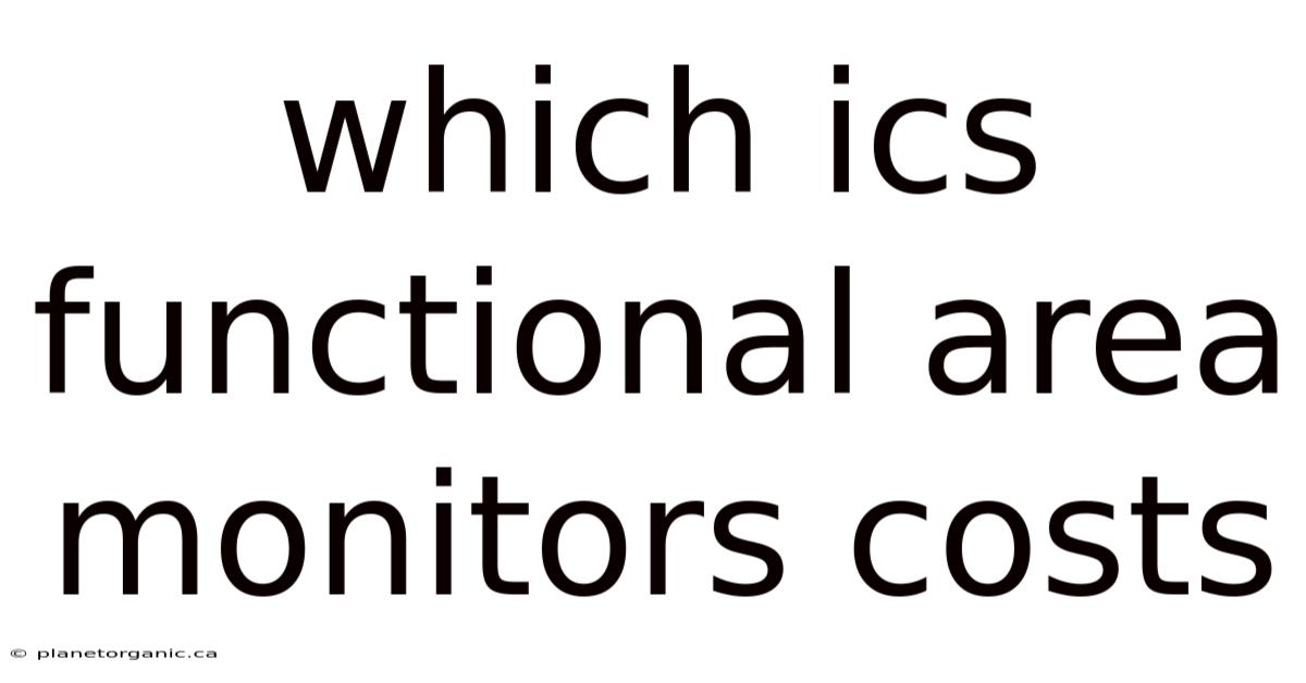 Which Ics Functional Area Monitors Costs