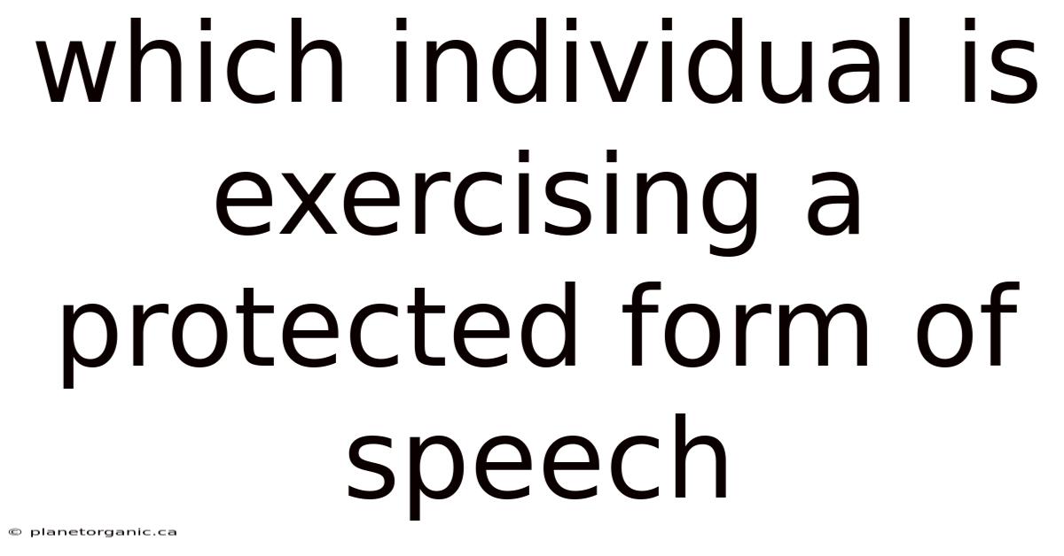 Which Individual Is Exercising A Protected Form Of Speech