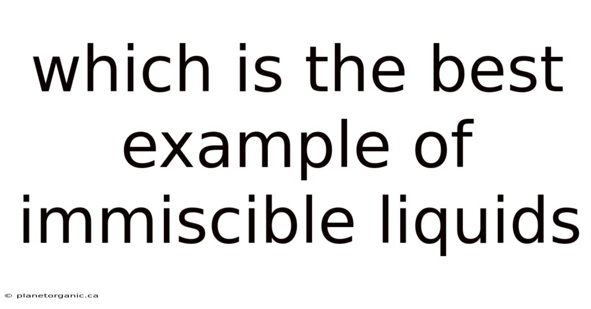 Which Is The Best Example Of Immiscible Liquids