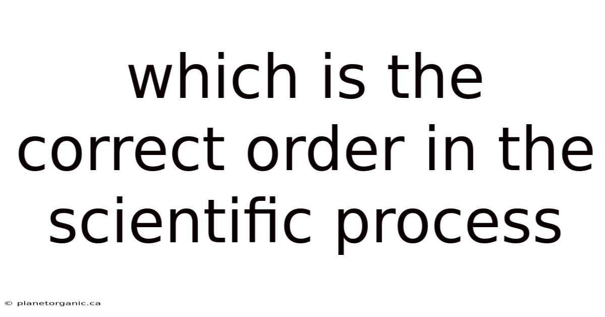 Which Is The Correct Order In The Scientific Process