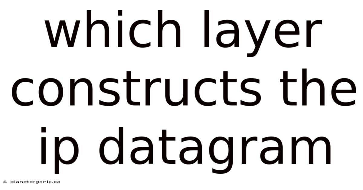 Which Layer Constructs The Ip Datagram