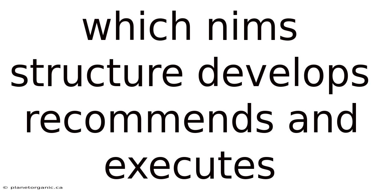 Which Nims Structure Develops Recommends And Executes